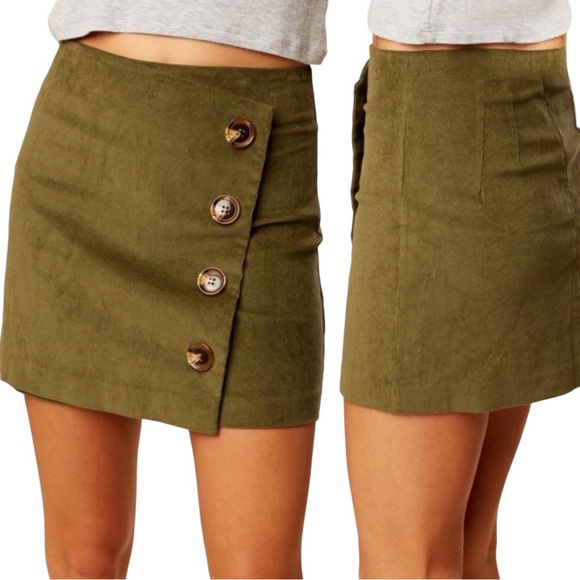Altar’d State•Cute As A Button Micro Corduroy Mini Skirt - Picture 1 of 7